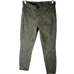 Rock & Republic Kashmiere crop mid rise olive floral jeans women’s Smsize 4
